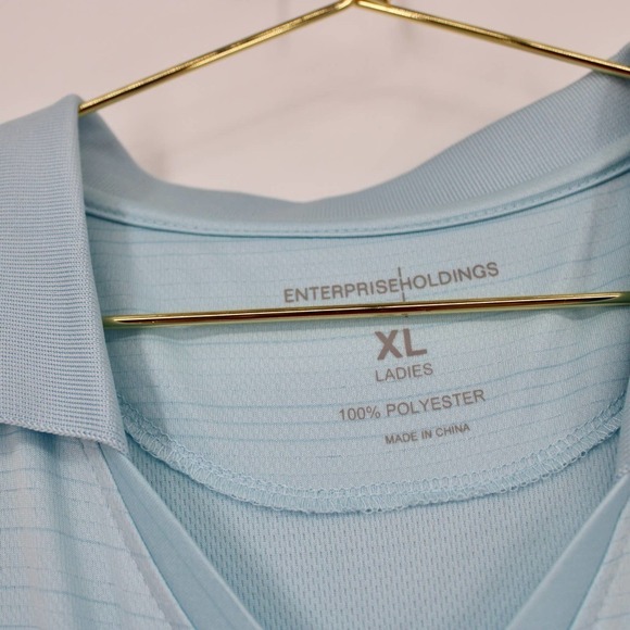 HPI Tech Collared V-Neck Golf T-Shirt Women’s XL in Light Blue NEW - Picture 2 of 4